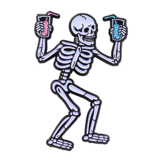 Party Skeleton – Glow-in-the-Dark, Party ‘Till You Die Pin