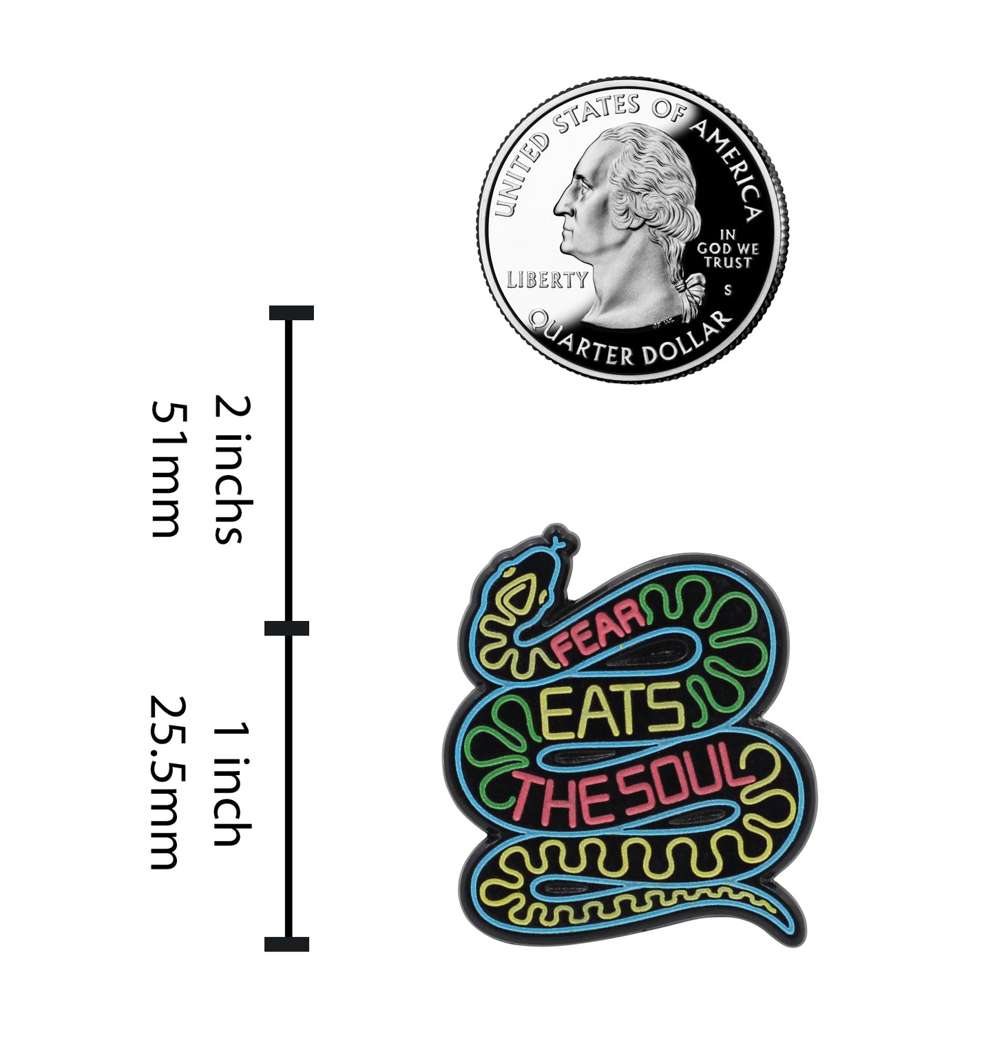 Real Sic -"Fear Eats The Soul Snake Enamel Lapel Pin