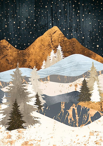 Winter Stars Greeting Card