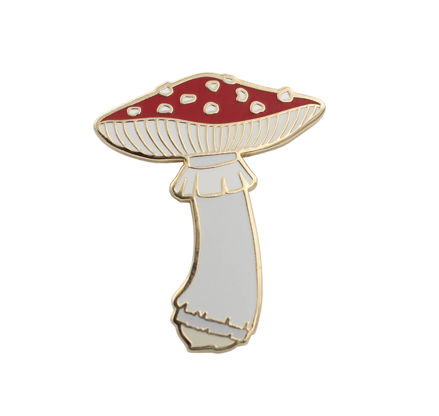 Image of Real Sic Gold Mushroom Pin - Amanita Muscaria Enamel lapel Pin Shroom Pins