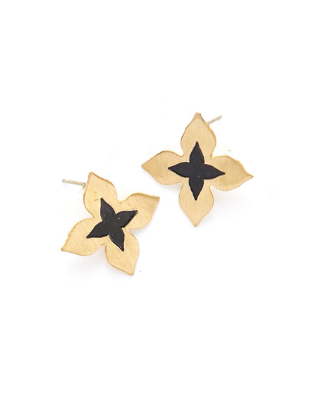 Fair Anita - Wildflower Stud Earrings - Brass