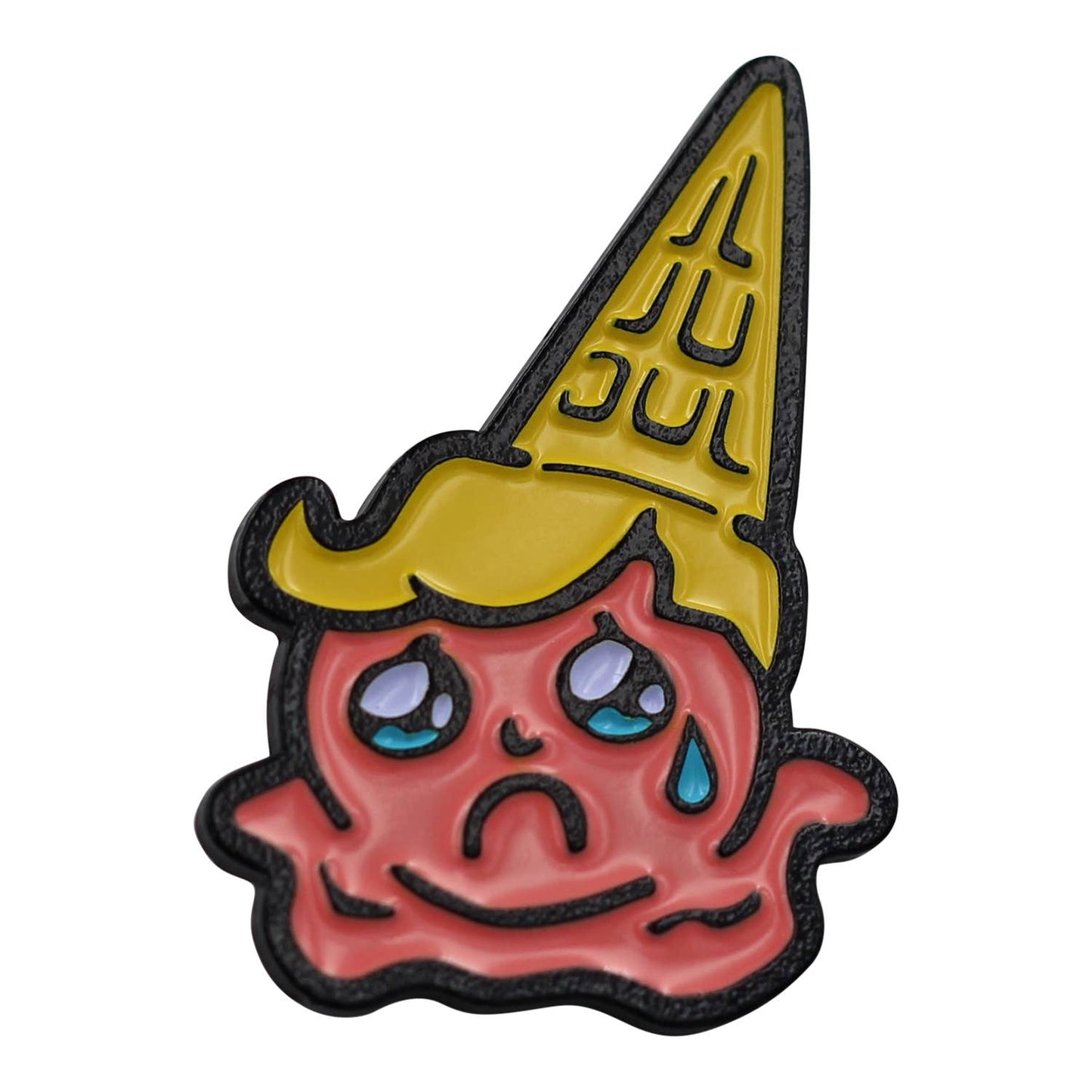 Image of Real Sic Red Sad Adorable Crying Ice Cream Cone Enamel Lapel Pin