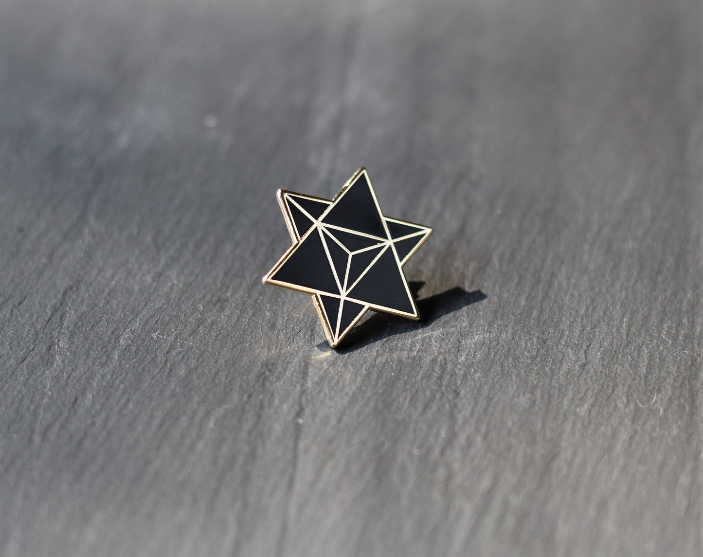 Image of Real Sic Star Tetrahedron (Black) Star Merkaba / Star Tetrahedron – Enamel Pin for your Life