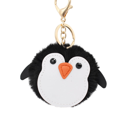 Image of Real Sic Penguin - Black REAL SIC Fuzzy Penguin Keychain Pom Pom Charm Key chain