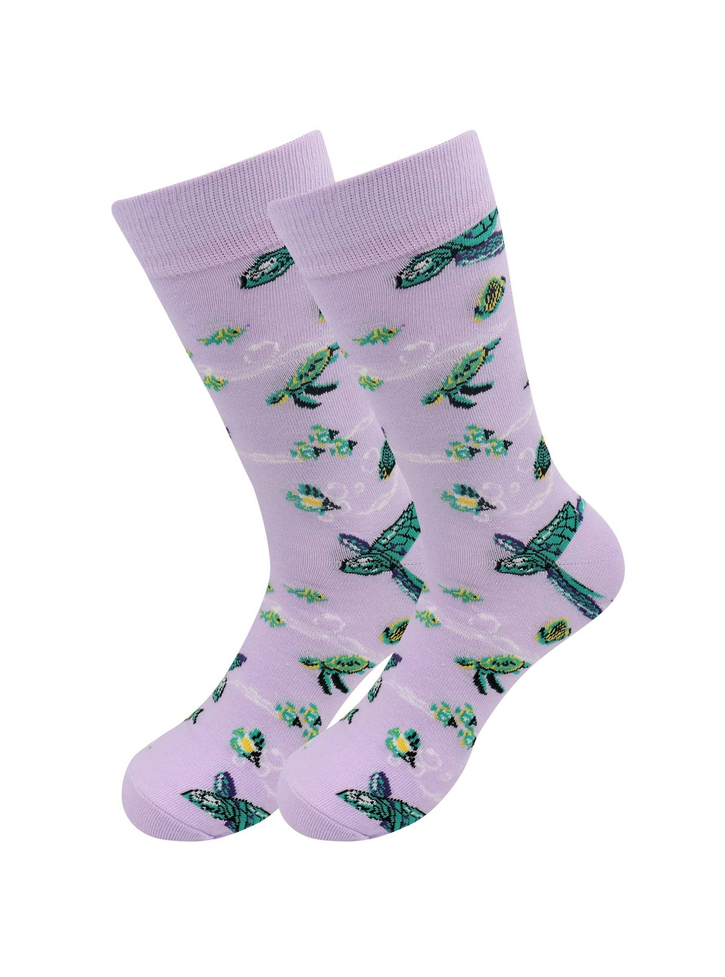 Image of Real Sic Purple Cotton Animal Happy Fun Socks - Sea Turtle Lover Socks