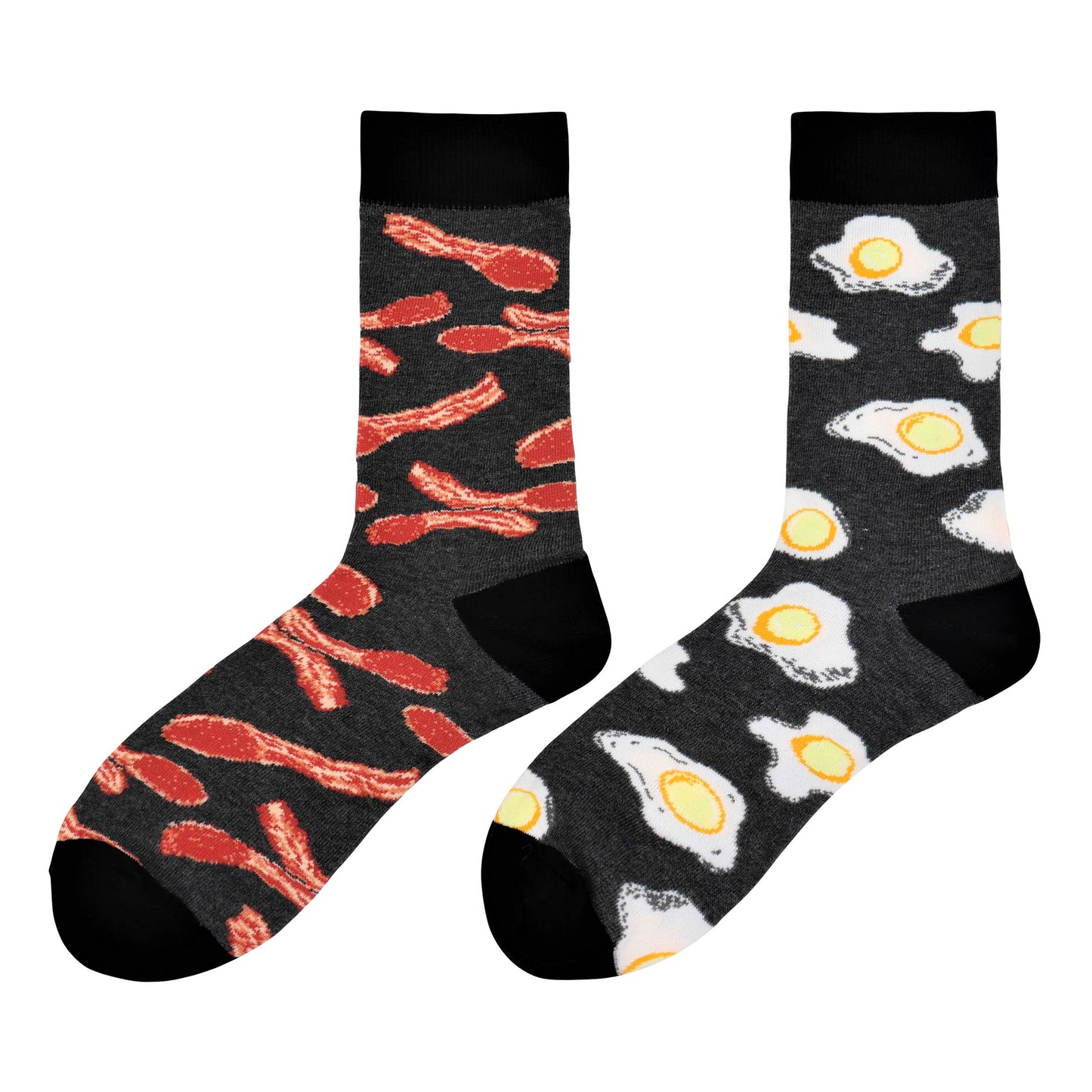 Image of Real Sic Bacon & Egg Mismatch Tiger, Cheetah, Bee, Cat, Tiger, Animal Fun Mismatch socks