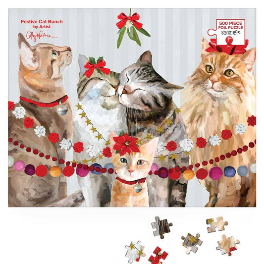Holiday - Festive Cat Bunch by Cathy Walters Puzzle (RTS)