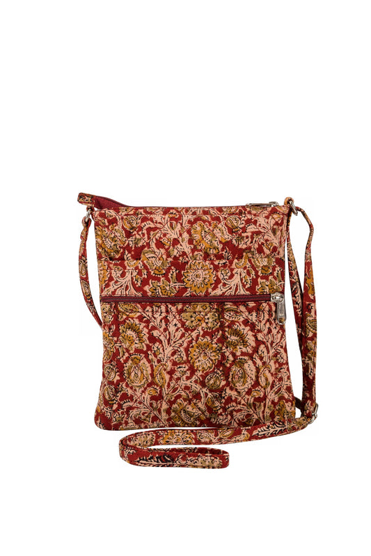 White Lotus Fashions - GreenJute "Walker"  Crossbody Bag-Red Vine (KK1127)