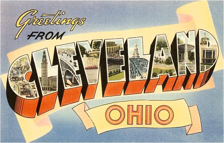 OH-18 Greetings from Cleveland - Vintage Image, Postcard