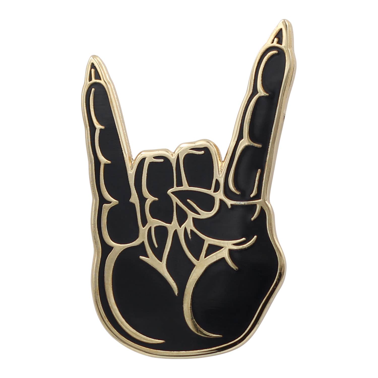 Image of Real Sic Black Hail Satan Horns Rock/Heavy Metal Hand Symbol Enamel Pin