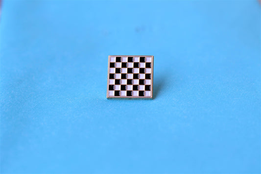 Image of Real Sic  Black and white chessboard Pin