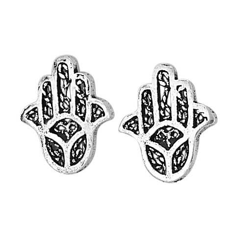 Tiger Mountain Jewelry - The Lucky One Hamsa Sterling Silver Studs