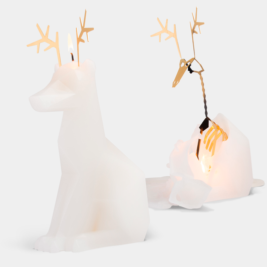 54 Celsius - PyroPet Dyri Reindeer Skeleton Candle - White