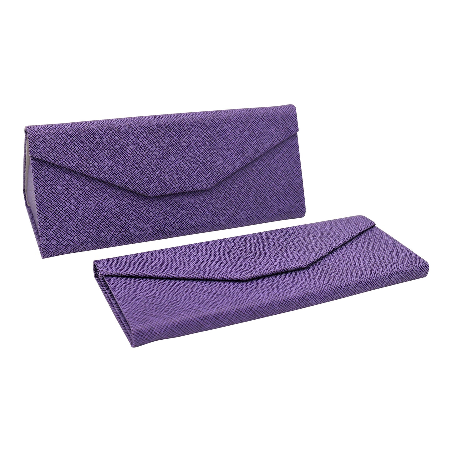 Image of Real Sic Purple Hardshell Eco Leather Solid Color Folding Glasses Case