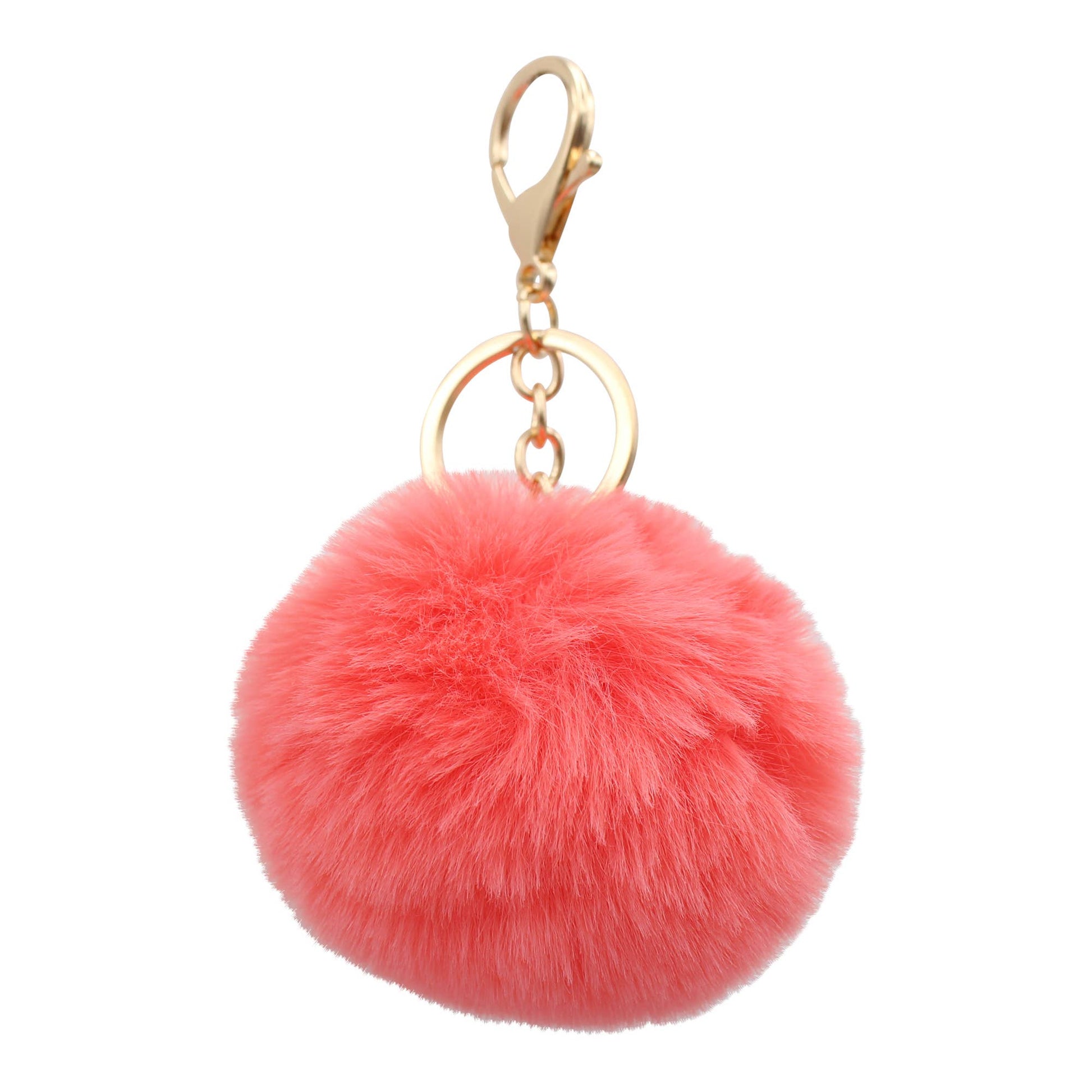 Image of Real Sic Coral Cute Colorful Pom Pom Key chain - Fuzzy Key chain