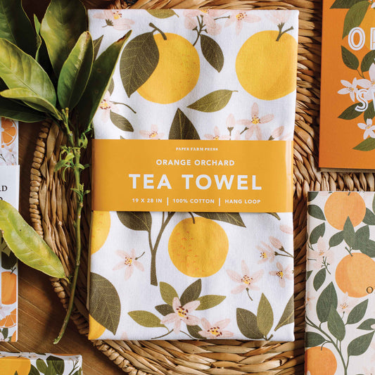 Paper Farm Press - Orange Orchard Tea Towel