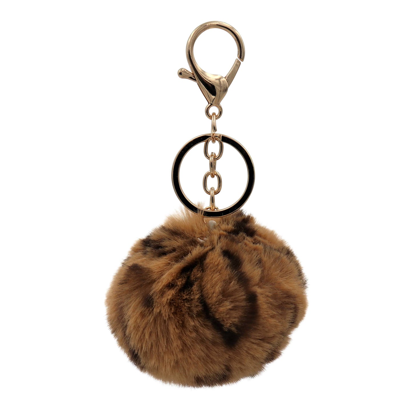 Image of Real Sic Leopard) Cute Colorful Pom Pom Key chain - Fuzzy Keychains