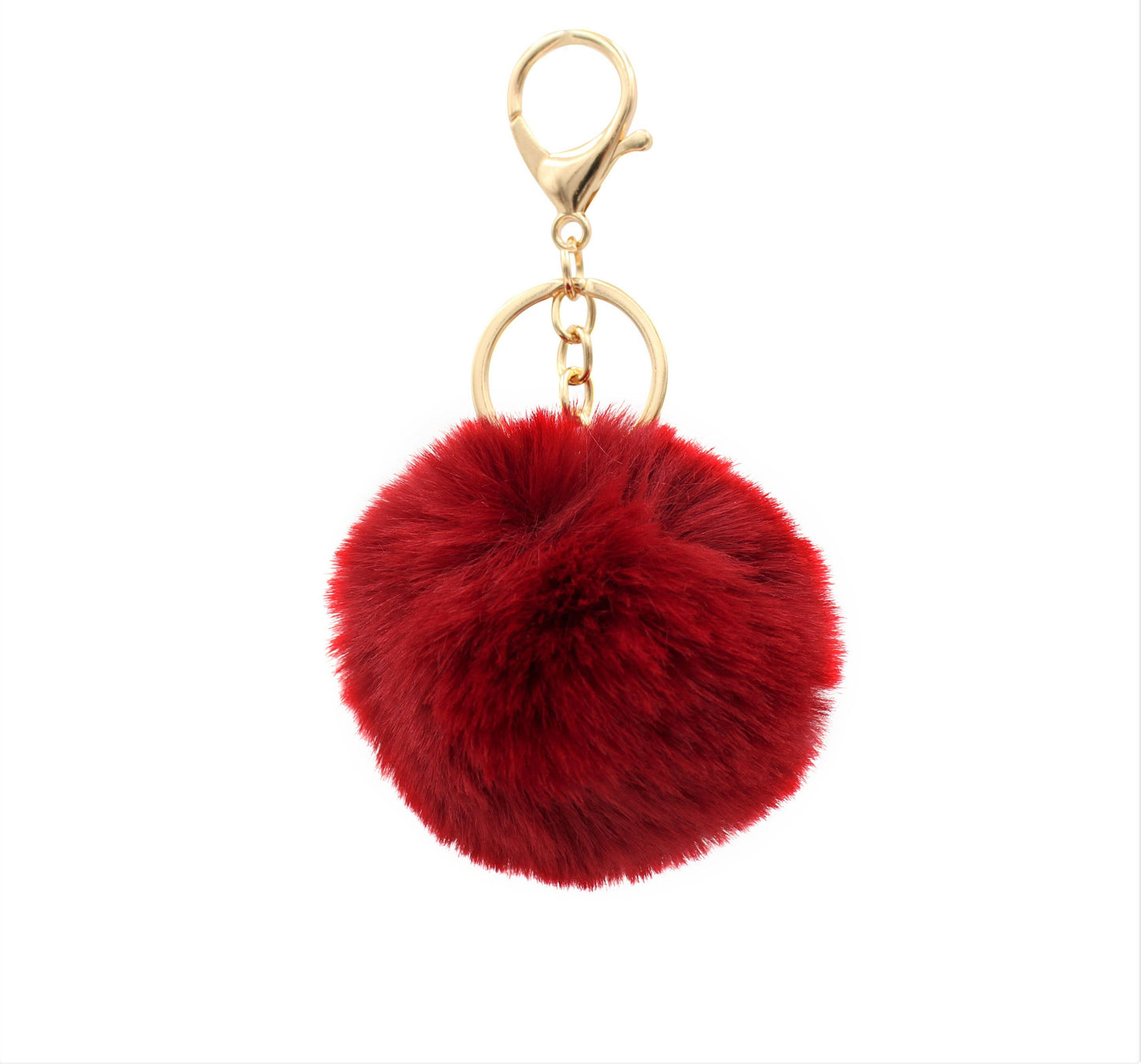 Image of Real Sic Maroon Cute Colorful Pom Pom Key chain - Fuzzy Key chain