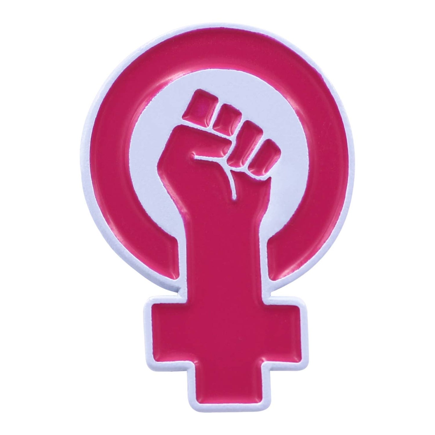 Image of Real Sic White Women's Power - Raised Feminist Fist Protest Enamel Pin