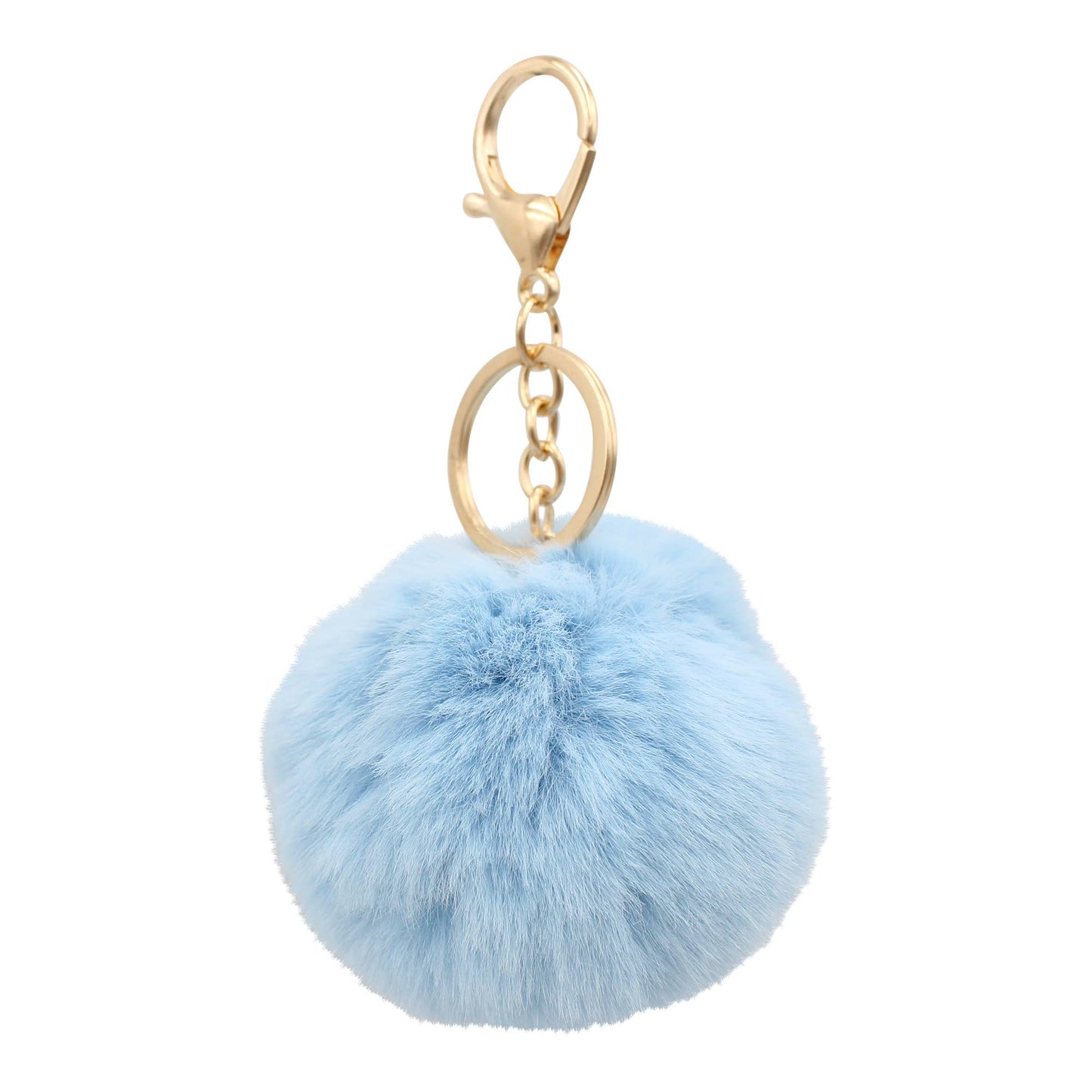 Image of Real Sic Blue Cute Colorful Pom Pom Key chain - Fuzzy Key chain