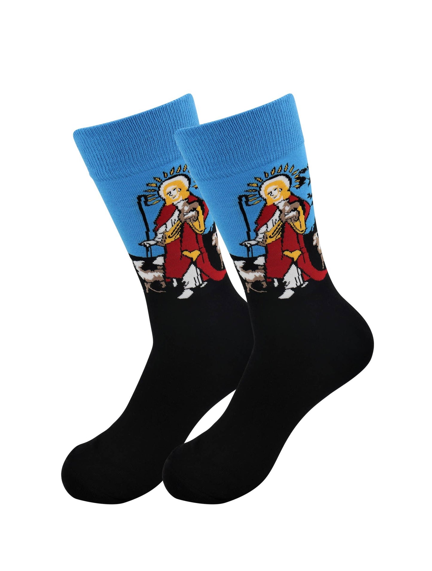 Image of Real Sic Jesus The Good Shepherd Artists Socks - Kiss, David, Van Gogh - Fun Comfy Socks