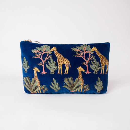 Giraffe Everyday Pouch: Velvet / Navy