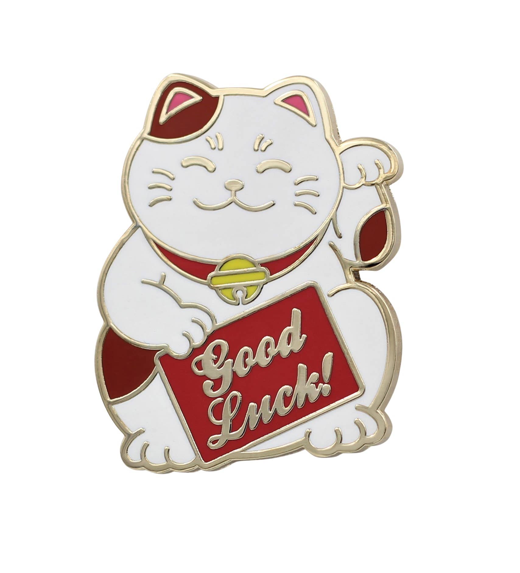 Image of Real Sic Calico REAL SIC Lucky Cat Pin - Good Luck Waving Cat Enamel Pin