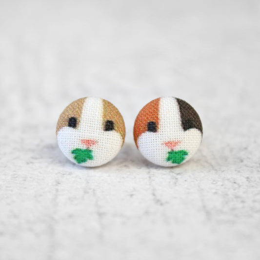 Rachel O's - Guinea Pig Fabric Button Earrings