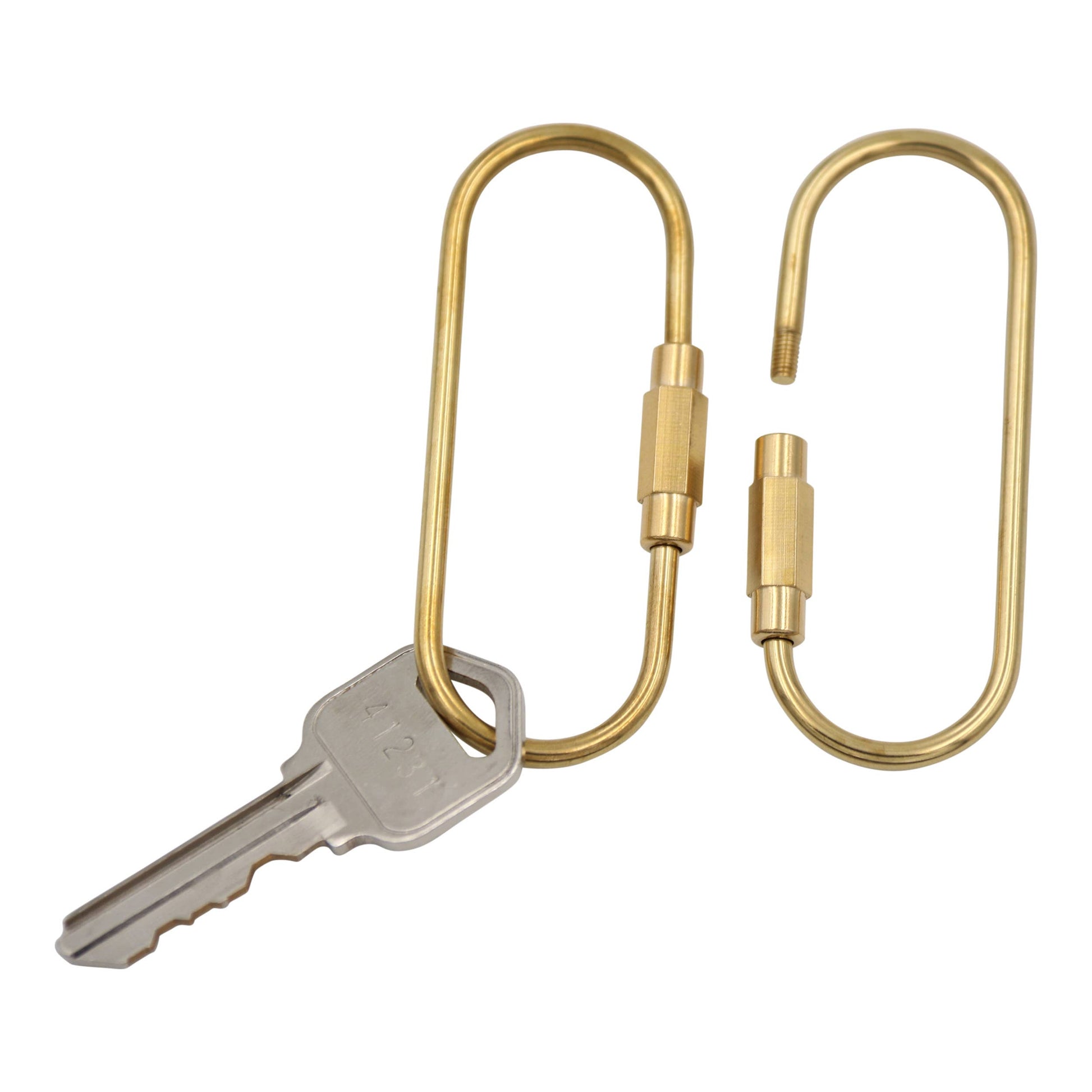 Image of Real Sic Long O Brass Keyring -Key Fob/Keychain With Screw Closure