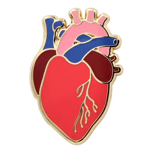 Image of Real Sic  Anatomical Heart Realistic Scientific Heart Enamel Pin