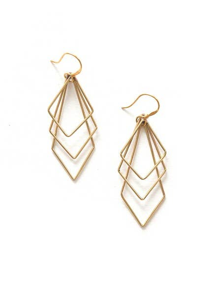 Fair Anita - Prominent Paragon Earrings - Brass