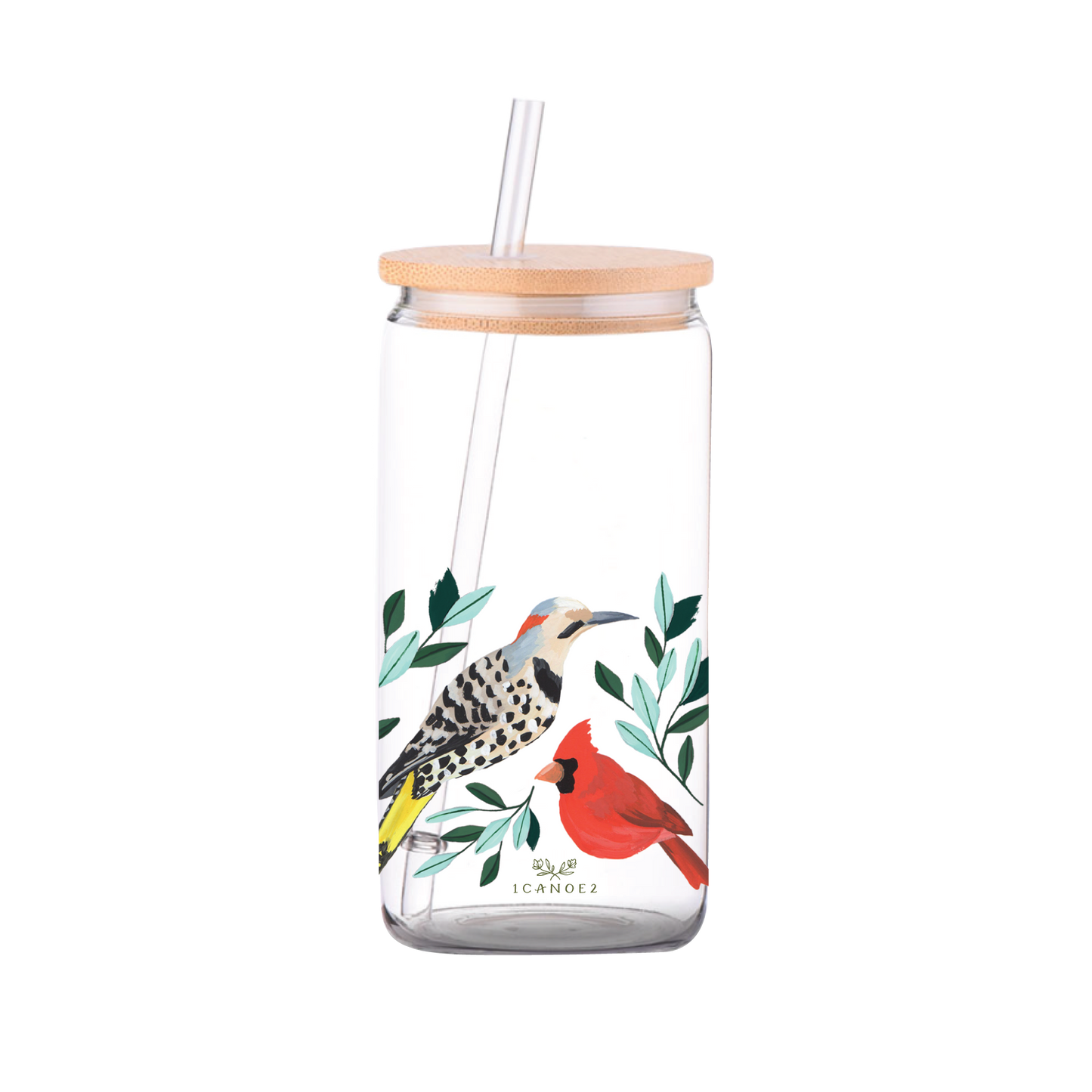 1canoe2 | One Canoe Two Paper Co. - Feathered Friends Birds Glass Can
