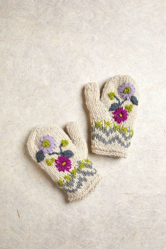 By Many Hands - Kids Sugar & Spice Ecru Mittens