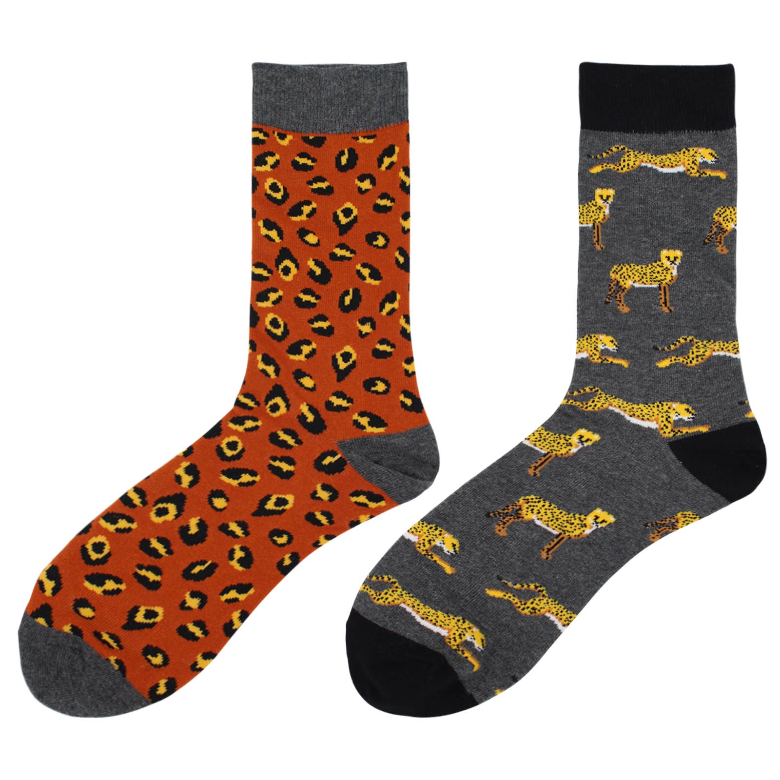 Image of Real Sic Leopard Print Mismatch Tiger, Cheetah, Bee, Cat, Tiger, Animal Fun Mismatch socks