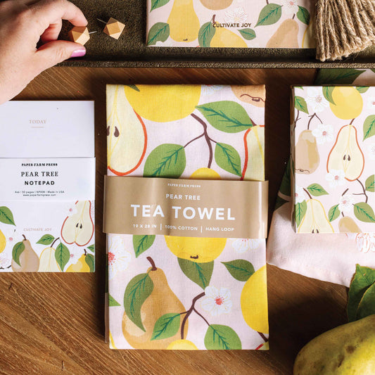 Paper Farm Press - Pear Tree Tea Towel