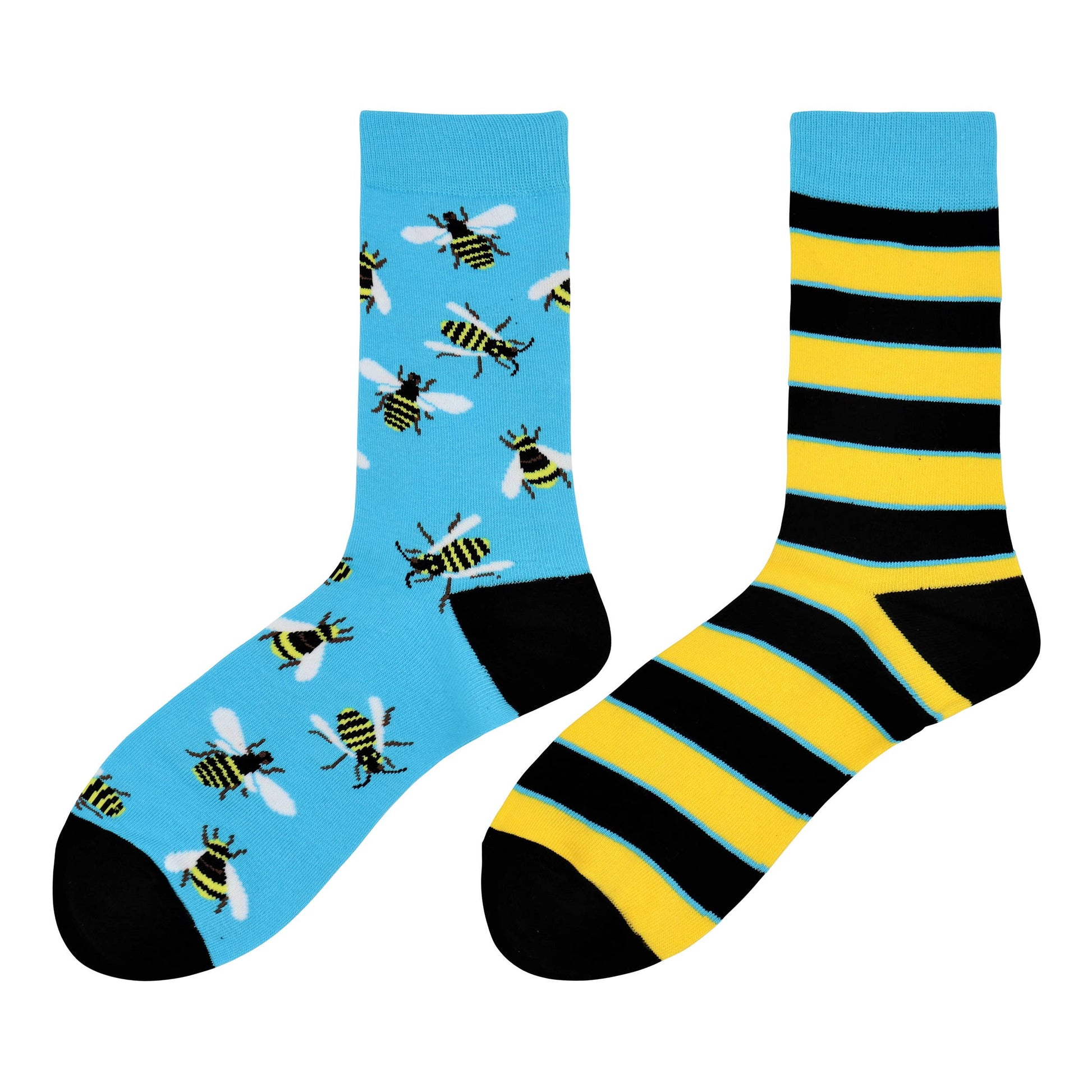 Image of Real Sic Bees Mismatch Tiger, Cheetah, Bee, Cat, Tiger, Animal Fun Mismatch socks