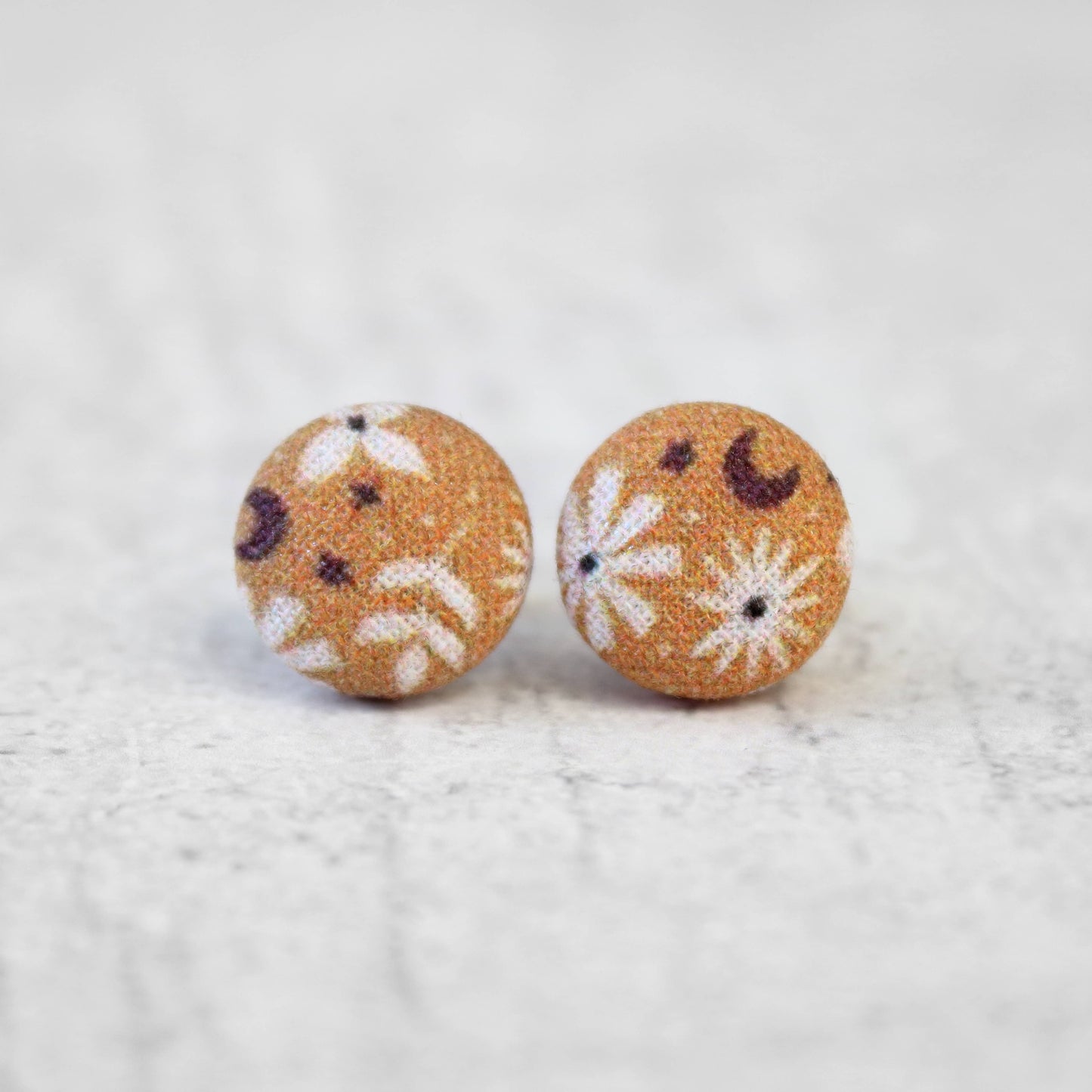 Rachel O's - Mystic Mix Fabric Button Earrings