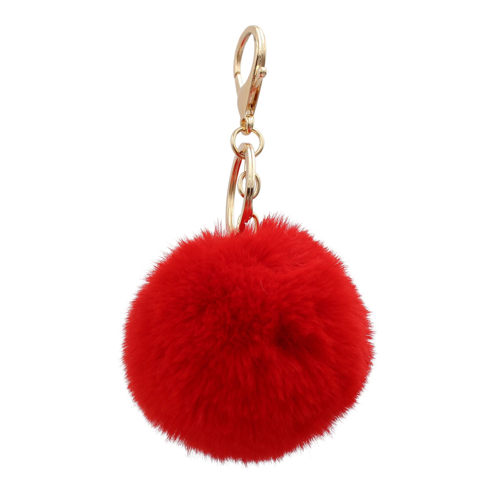 Image of Real Sic Red Cute Colorful Pom Pom Key chain - Fuzzy Key chain