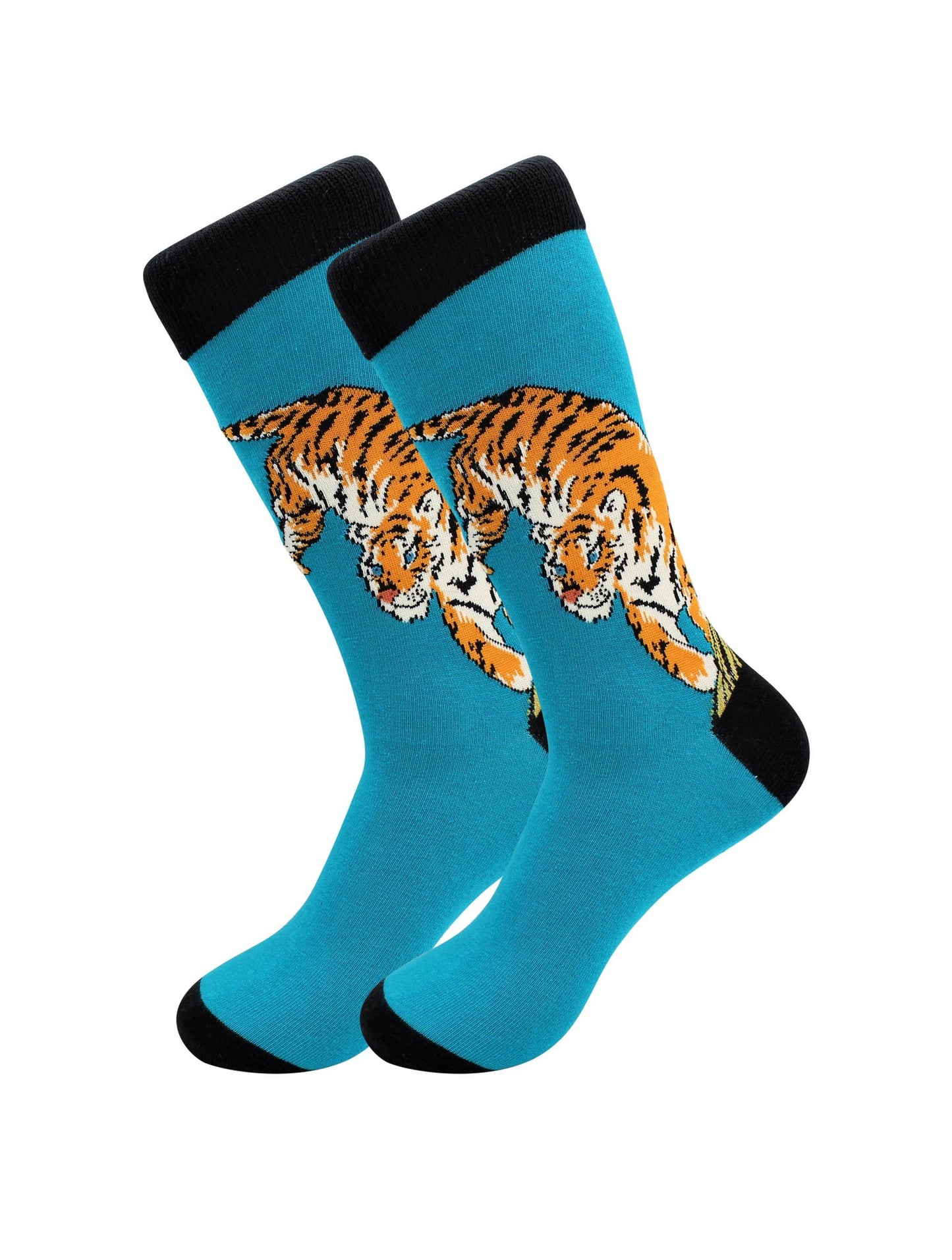 Image of Real Sic Blue Tiger Tiger Socks – Comfy Exotic Animal Socks For Men and Women
