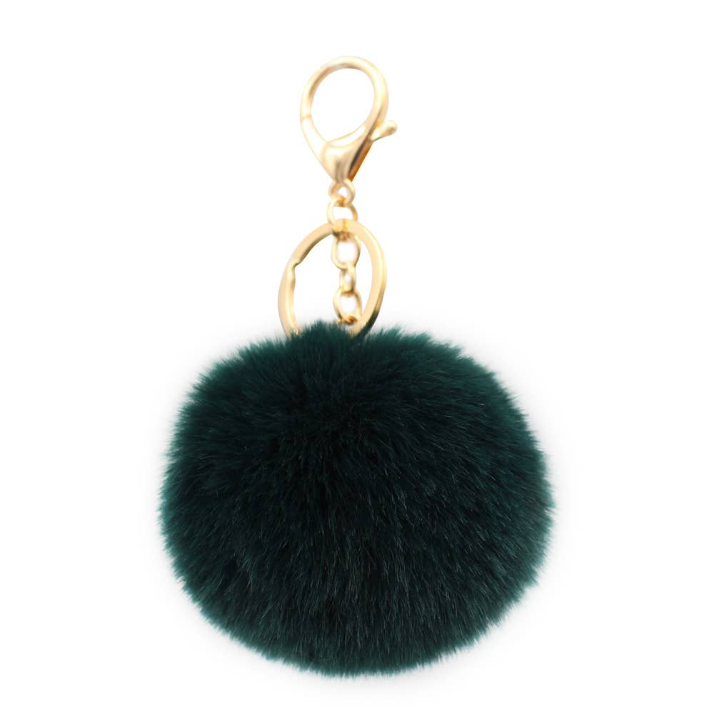 Image of Real Sic Emerald Cute Colorful Pom Pom Key chain - Fuzzy Key chain