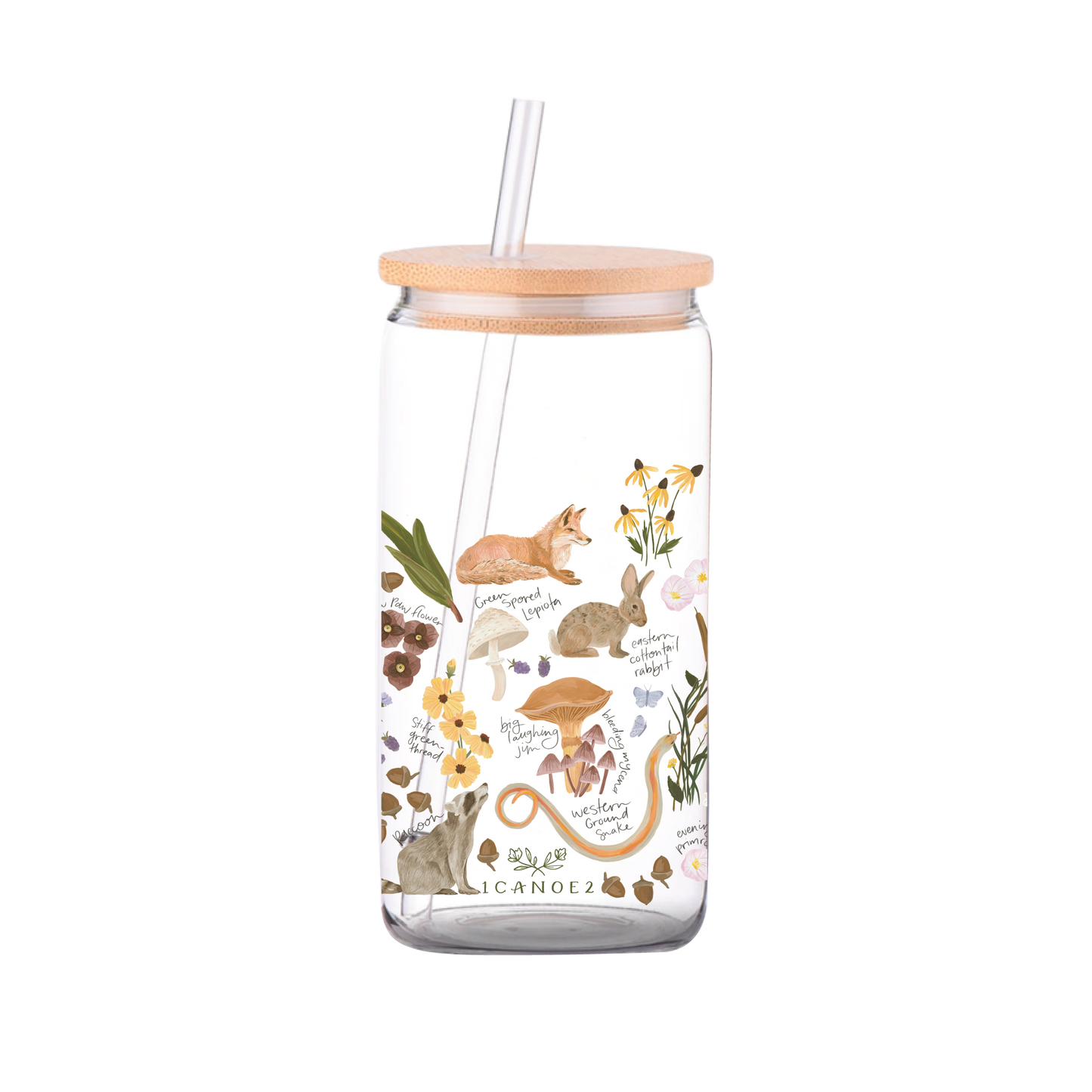 Flora & Fauna Glass Can - 1canoe2