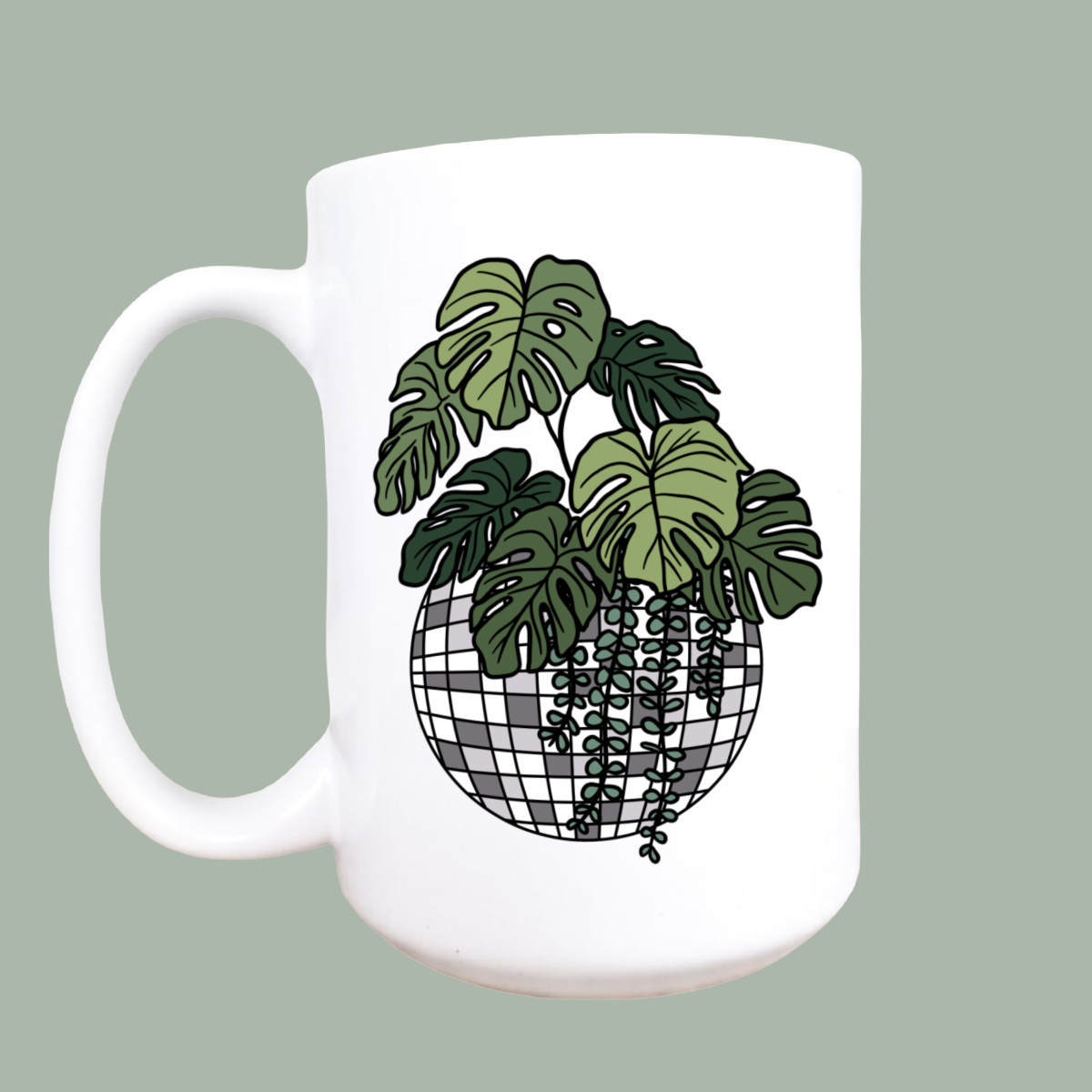 Plant lover mug, Plant mug, Disco planter, coffee mug