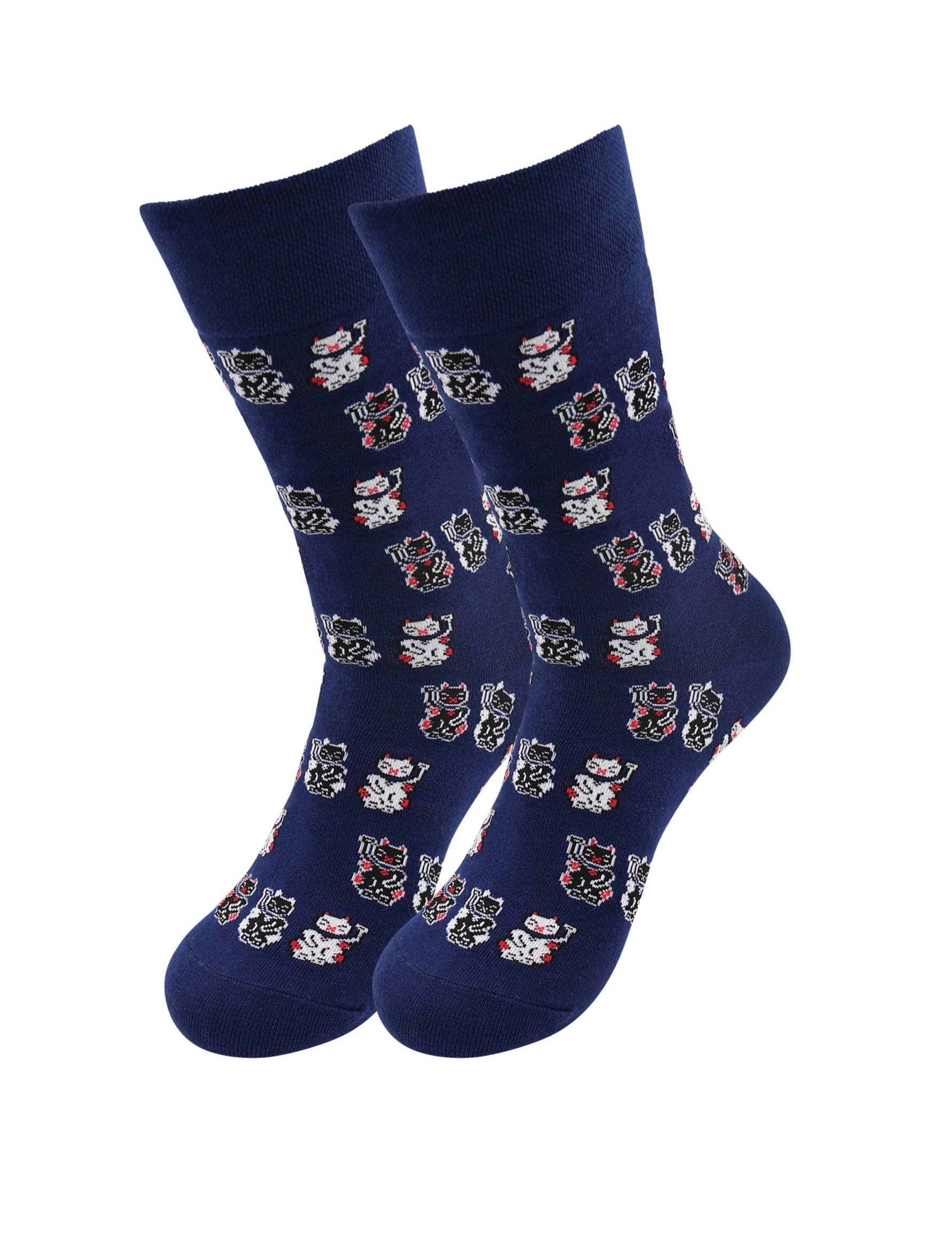 Image of Real Sic Lucky Cat Animal Socks - Lucky Cat, Paw, Tiger, Fish Cotton Fun Socks