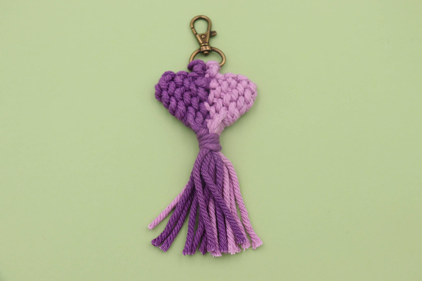 Image of Real Sic Purple Heart Handmade Purple Tassel keychain For Bag, Backpack, Car Key