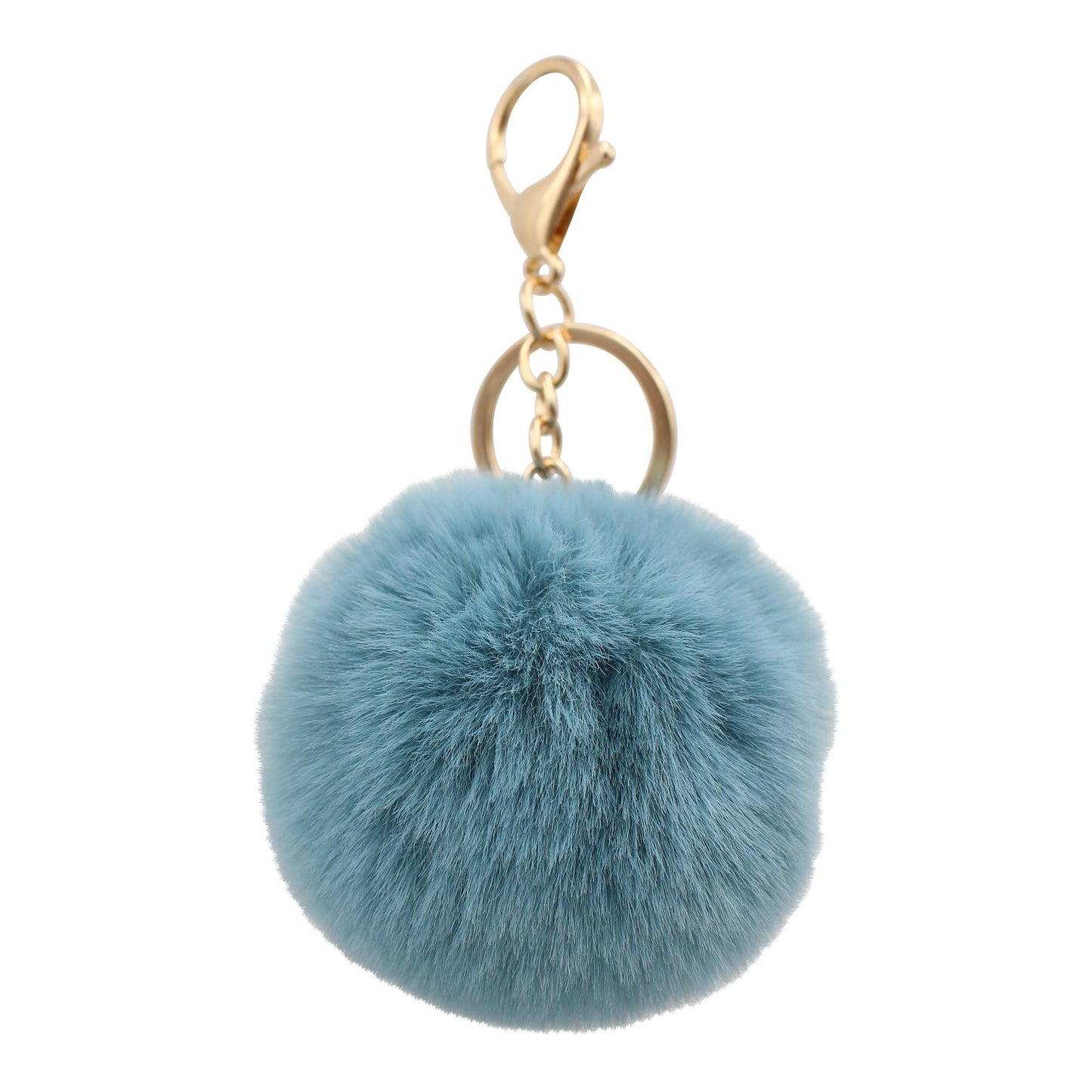 Image of Real Sic Ocean Blue Cute Colorful Pom Pom Key chain - Fuzzy Key chain