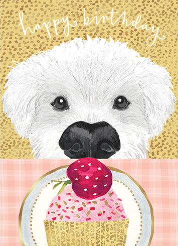 BIRTHDAY CARD PUP AND CUPCAKE