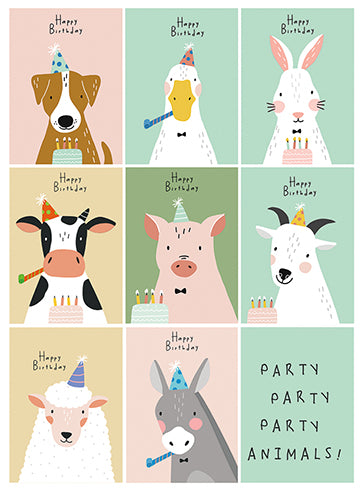 Birthday card Party Farm