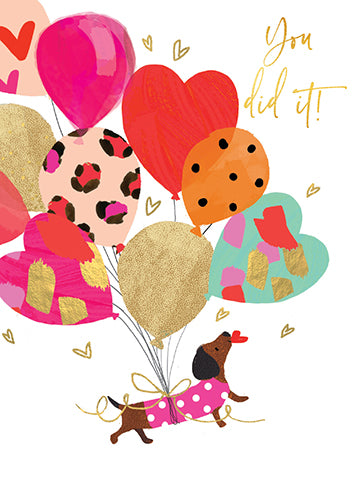 Congratulations card CONGRATS DACHSHUND