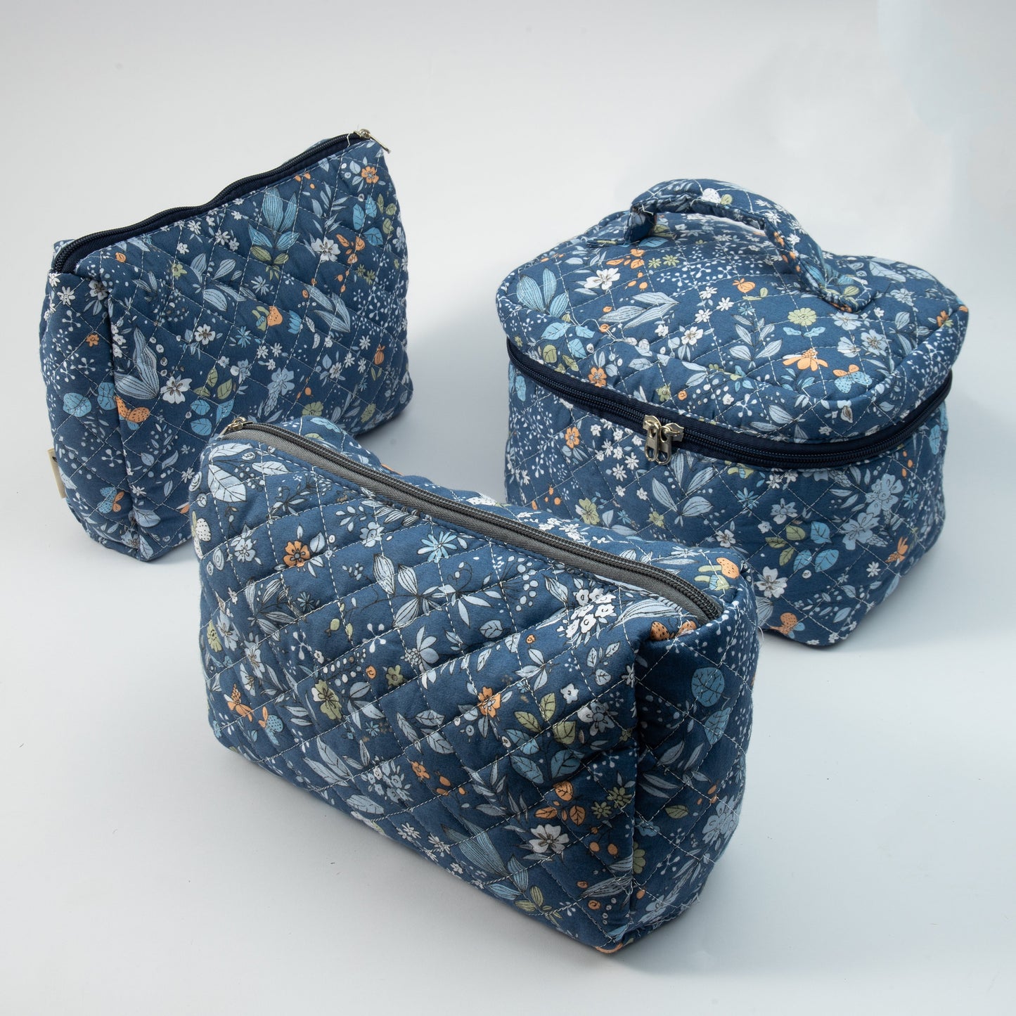Floral Quilted Makeup Small Pouch Travel Toiletry Organizer – Olie's Gift & Ship