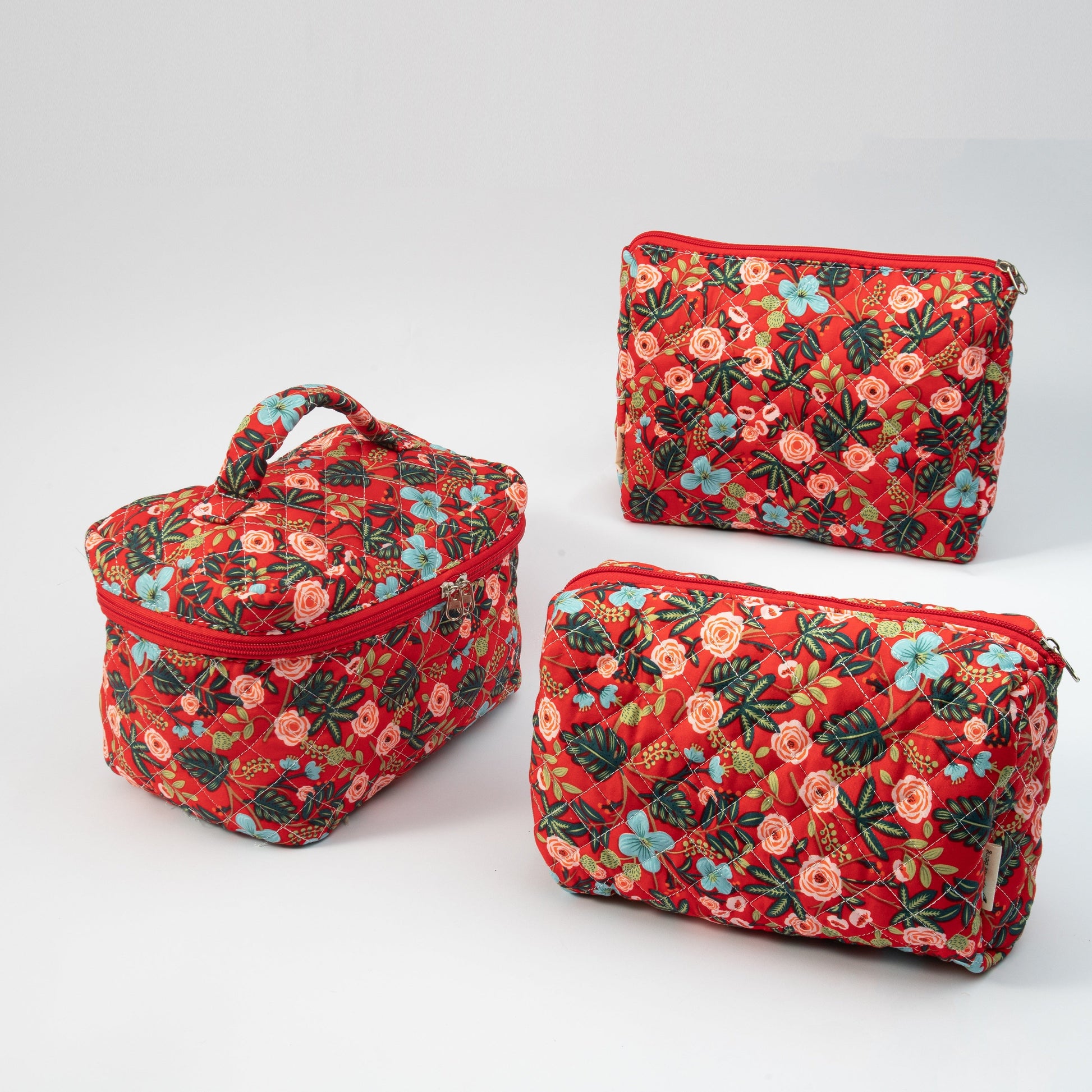 Floral Quilted Makeup Pouch - Travel-Friendly Cosmetic Bag – Olie's Gift &  Ship